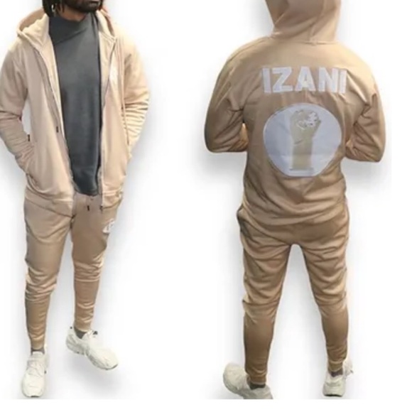 Izani Collection Tan Zip front Hoodie with Full Logo Back, size 3X - Picture 5 of 5